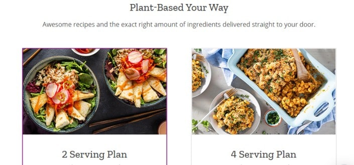 purple carrot review - Choose your size of subscription plan