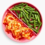yumble review - Cheese Ravioli and Green Beans
