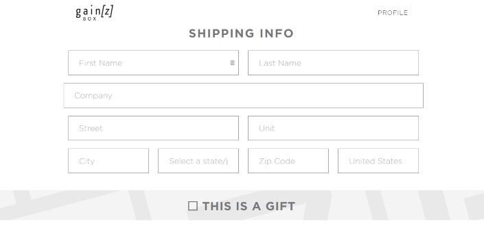 Gainz Box review - Enter Your Personal Details