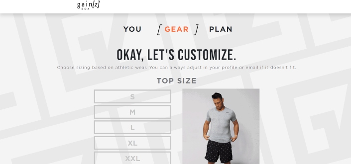 gainz box review - Choose Sizing