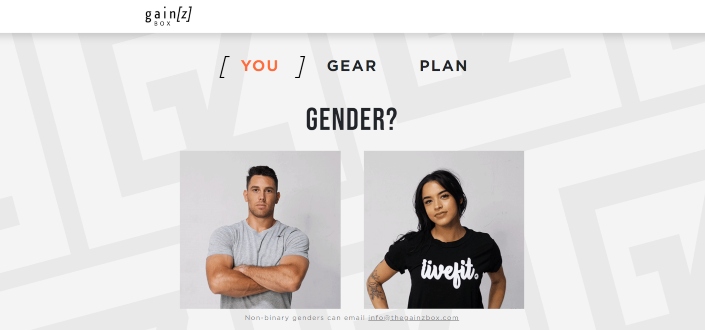 gainz box review - Select Your Gender