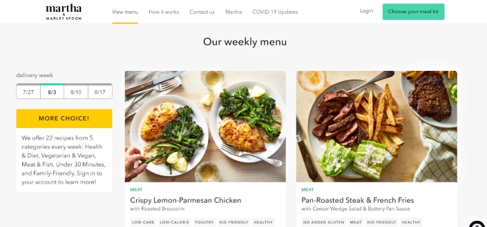 Marley spoon review - Click on View Menu