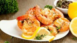 Roasted Harissa Shrimp with Gratin