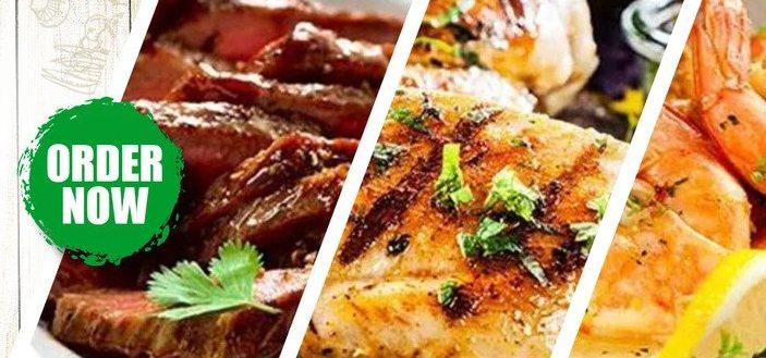 Collage of different food